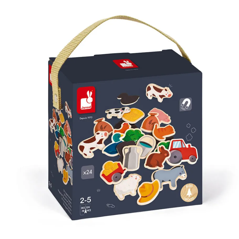Janod Magnets 24 pièces - Ferme* Tableaux, Ardoises & Magnets|Jouets Magnétiques