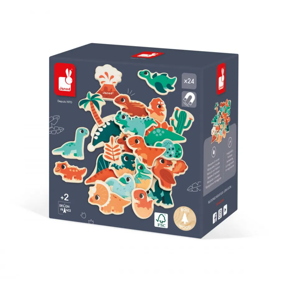 Janod Magnets Dino 24 pièces* Tableaux, Ardoises & Magnets|Jouets Magnétiques