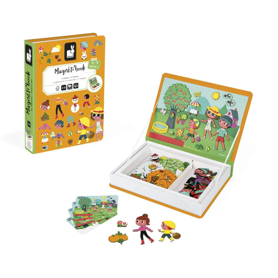 Janod Magnéti'book 4 saisons, 115 magnets* Jeux Éducatifs Magnétiques