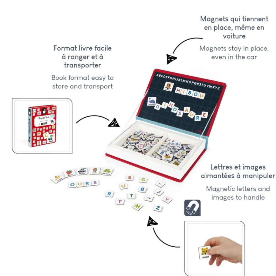 Janod Magnéti'book alphabet français, 142 magnets* Jeux Éducatifs Maternelle|Jeux Éducatifs Magnétiques