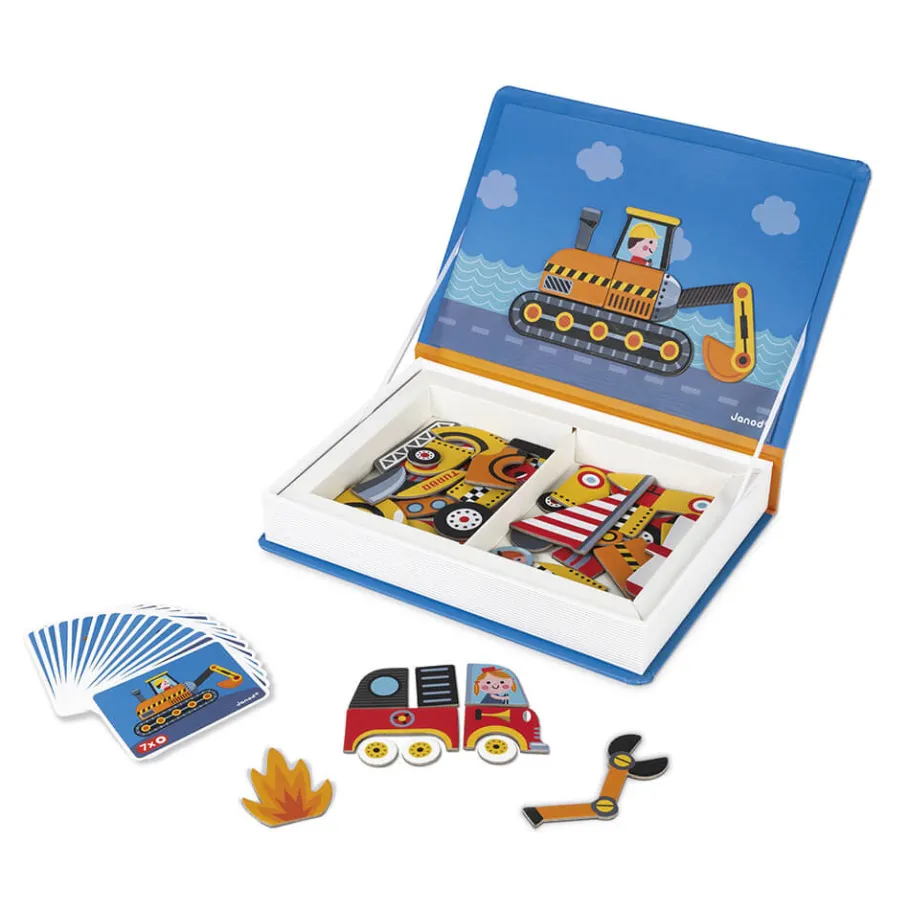 Janod Magnéti'book bolides, 50 magnets* Jeux Éducatifs Magnétiques