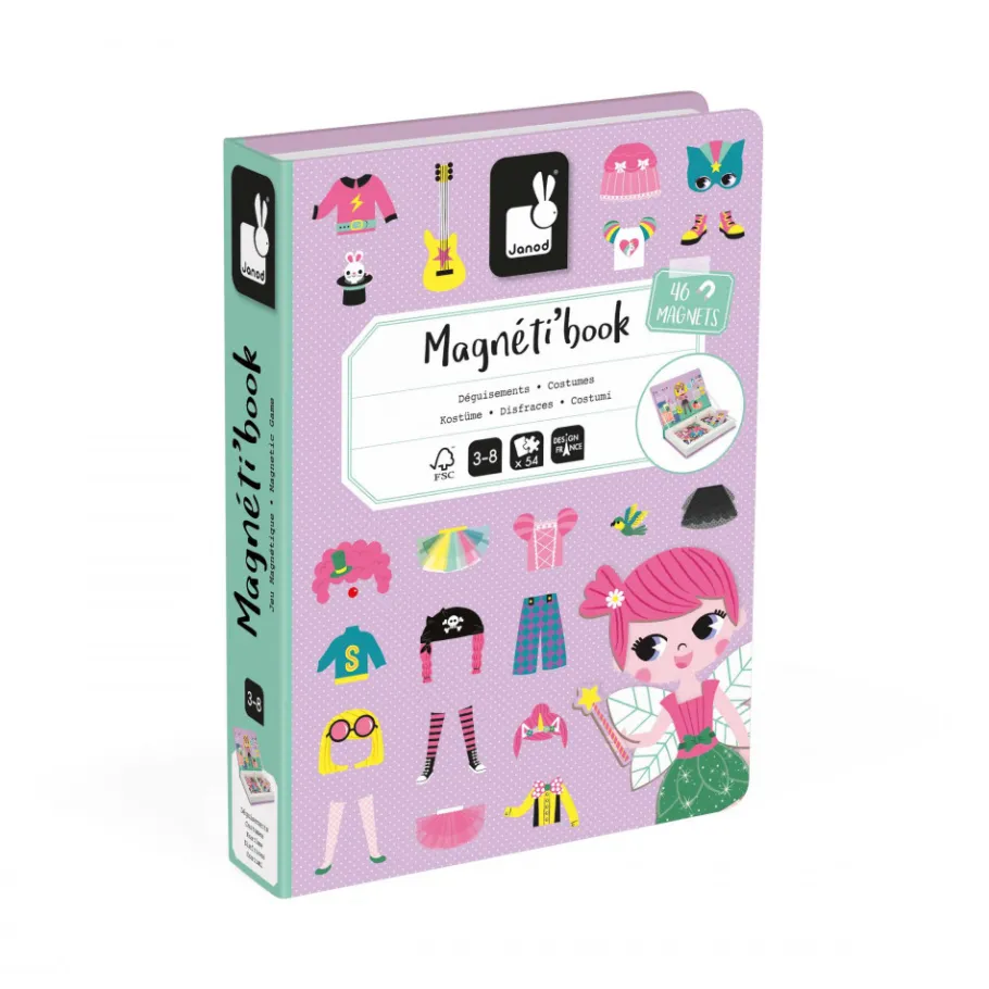 Janod Magnéti'book déguisements fille, 46 magnets* Jeux Éducatifs Magnétiques