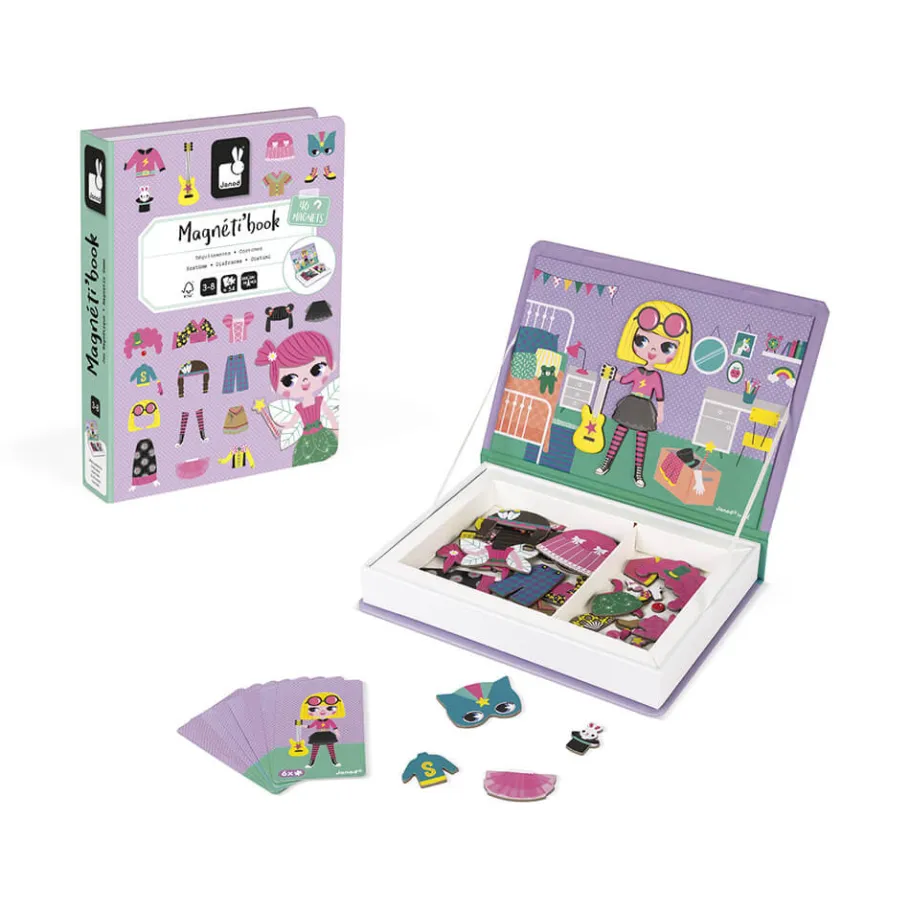 Janod Magnéti'book déguisements fille, 46 magnets* Jeux Éducatifs Magnétiques
