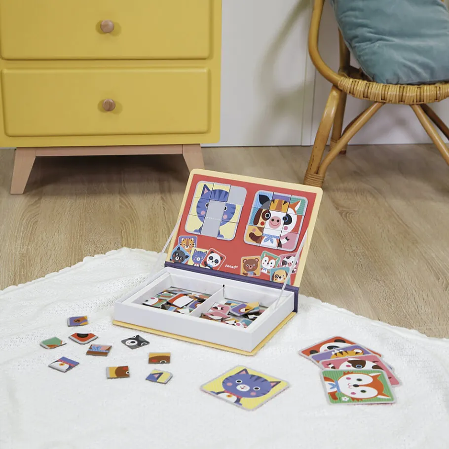 Janod Magnéti'book Mix & Match Animaux, 72 magnets* Jeux Éducatifs Magnétiques