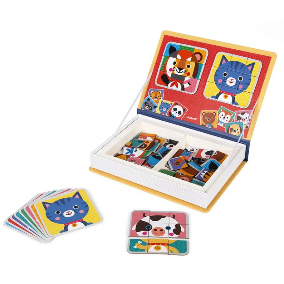 Janod Magnéti'book Mix & Match Animaux, 72 magnets* Jeux Éducatifs Magnétiques