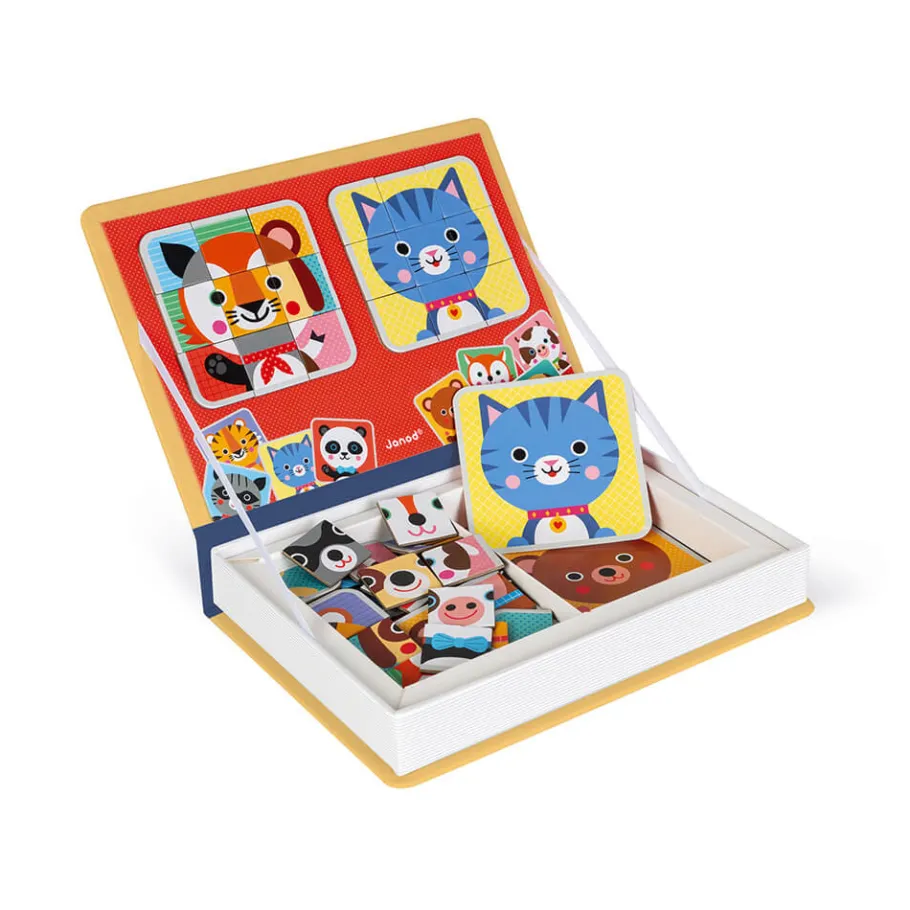 Janod Magnéti'book Mix & Match Animaux, 72 magnets* Jeux Éducatifs Magnétiques