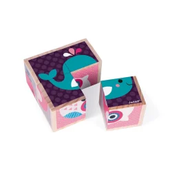 Janod Mes Premiers Cubes - Bébés Animaux (bois)* Cubes & Pyramides