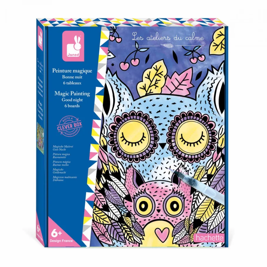 Janod Peinture Magique Bonne nuit* Peinture Par Numéro & Coloriage|Collection "Les Ateliers Déco"