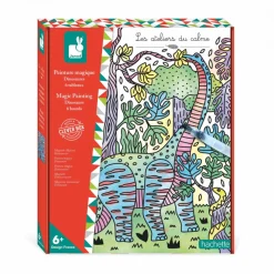 Janod Peinture Magique Dinosaures* Peinture Par Numéro & Coloriage|Collection "Les Ateliers Du Calme"