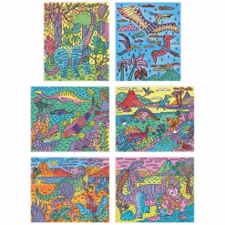 Janod Peinture Magique Dinosaures* Peinture Par Numéro & Coloriage|Collection "Les Ateliers Du Calme"