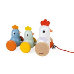 Janod Poule et Poussins à promener* Jouets À Promener & À Pousser