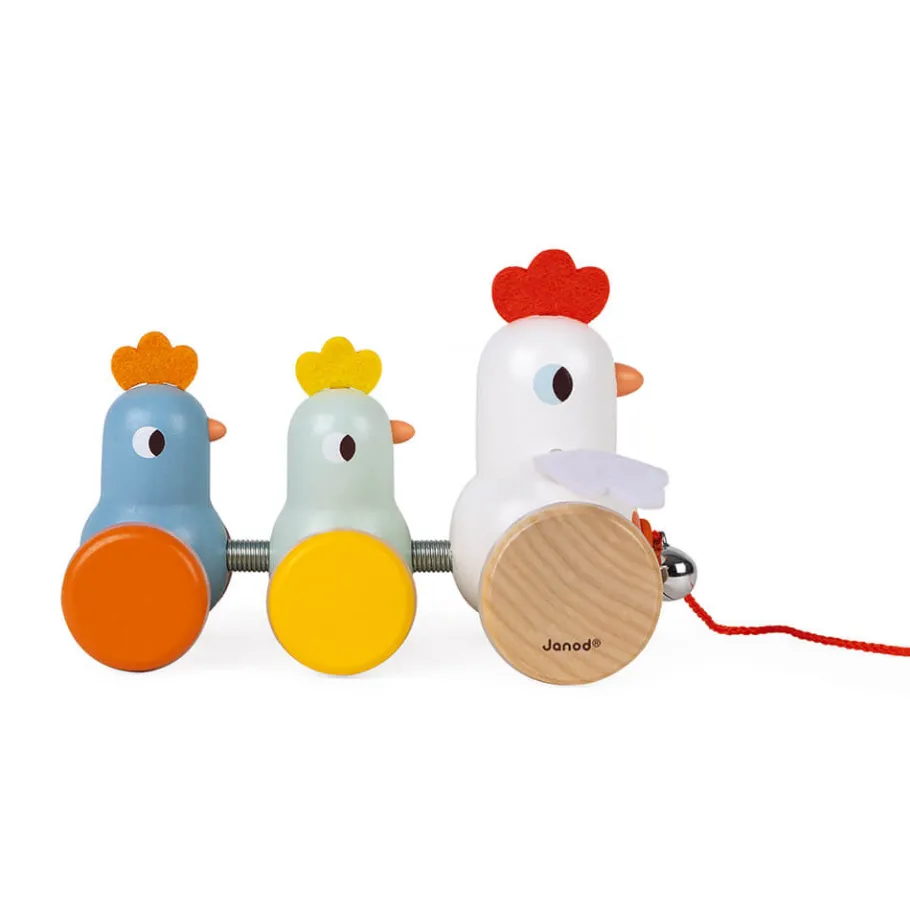 Janod Poule et Poussins à promener* Jouets À Promener & À Pousser
