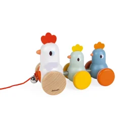 Janod Poule et Poussins à promener* Jouets À Promener & À Pousser