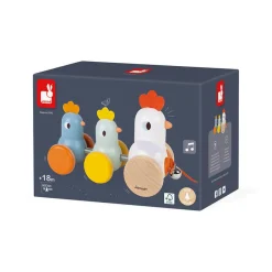 Janod Poule et Poussins à promener* Jouets À Promener & À Pousser