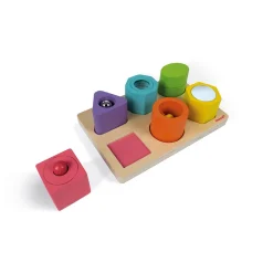 Janod Puzzle 6 cubes sensoriels I wood (bois)* Puzzles En Bois Premier Âge|Formes & Couleurs
