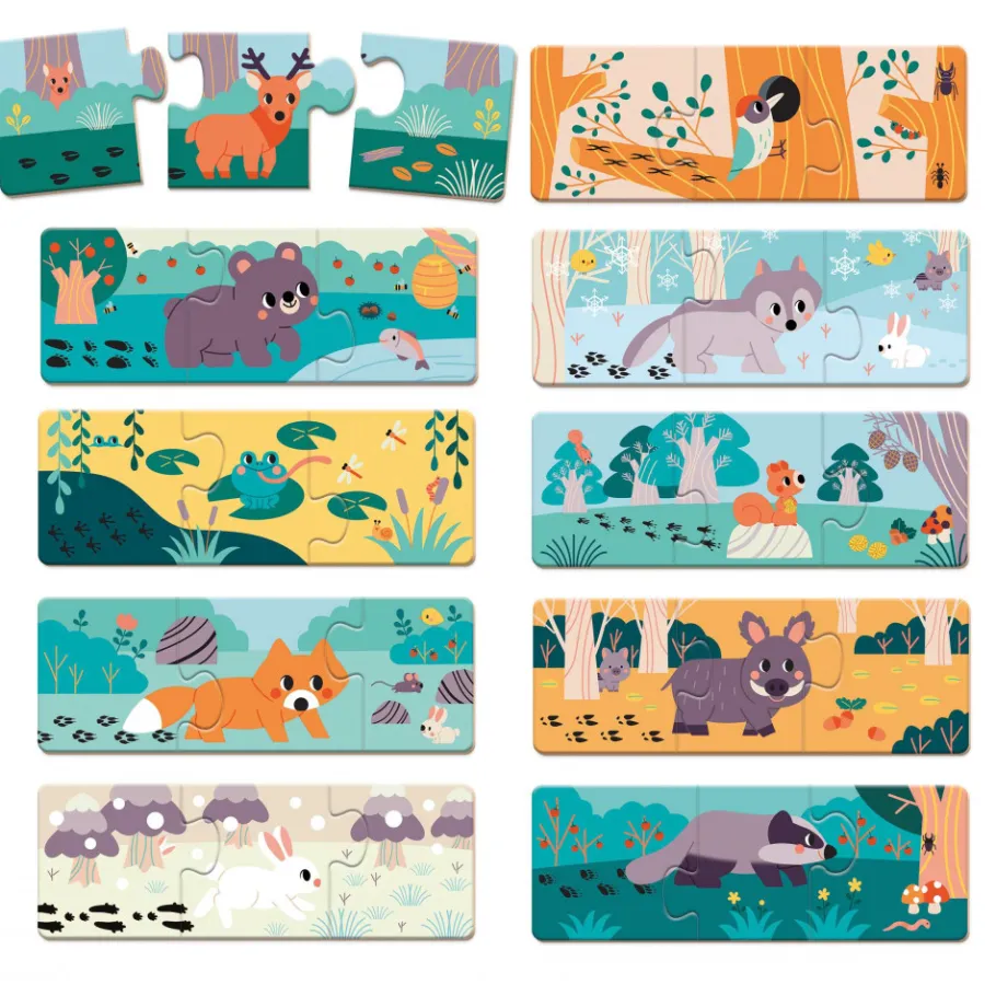 Janod Puzzle Animaux Les Empreintes - Partenariat WWF®* Jeux Éducatifs Maternelle|Jeux Éducatifs Science & Géographie