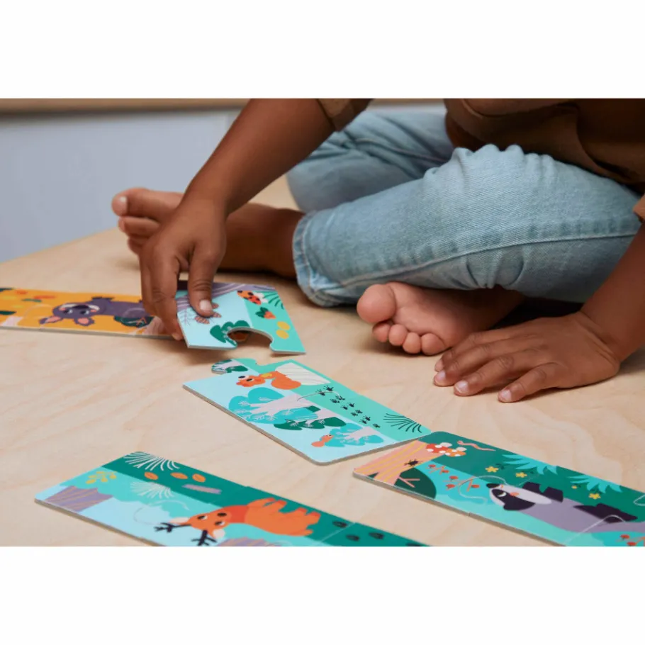 Janod Puzzle Animaux Les Empreintes - Partenariat WWF®* Jeux Éducatifs Maternelle|Jeux Éducatifs Science & Géographie