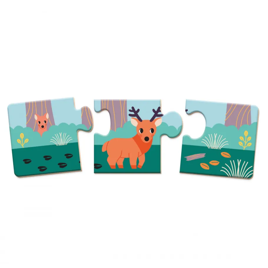 Janod Puzzle Animaux Les Empreintes - Partenariat WWF®* Jeux Éducatifs Maternelle|Jeux Éducatifs Science & Géographie