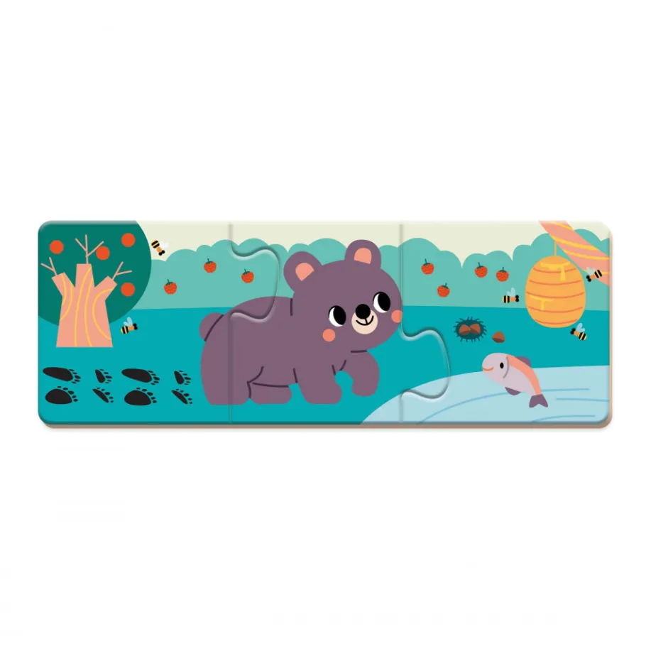 Janod Puzzle Animaux Les Empreintes - Partenariat WWF®* Jeux Éducatifs Maternelle|Jeux Éducatifs Science & Géographie