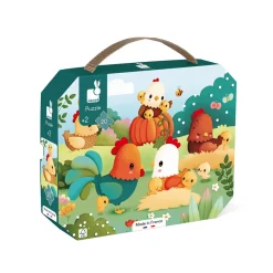 Janod Puzzle Bienvenue à la Basse-cour 20 pièces* Tracteurs & Animaux De La Ferme|Puzzles Fabriqués En France