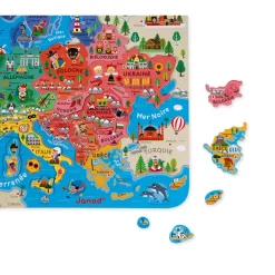 Janod Puzzle Carte d'Europe Magnétique (bois)* Jeux Éducatifs Primaire|Jeux Éducatifs Science & Géographie