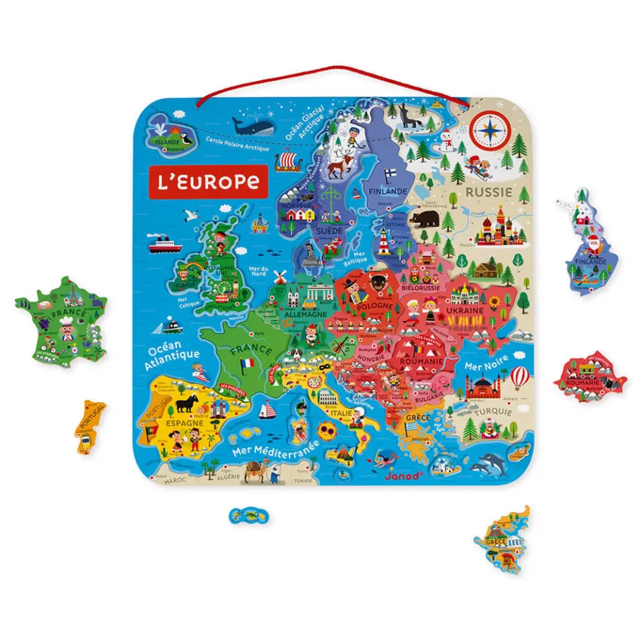 Janod Puzzle Carte d'Europe Magnétique (bois)* Jeux Éducatifs Primaire|Jeux Éducatifs Science & Géographie