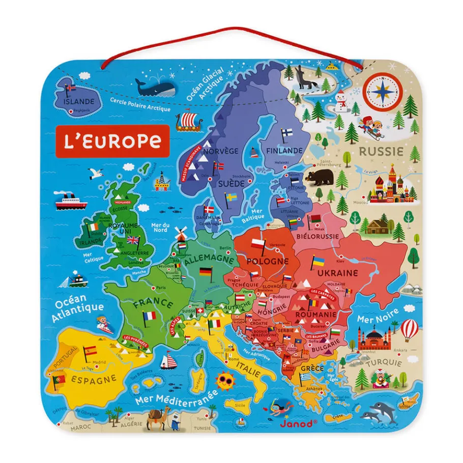 Janod Puzzle Carte d'Europe Magnétique (bois)* Jeux Éducatifs Primaire|Jeux Éducatifs Science & Géographie