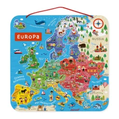 Janod Puzzle Carte d'Europe Magnétique Italien (bois)* Jeux Éducatifs Primaire|Jeux Éducatifs Science & Géographie