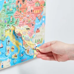 Janod Puzzle Carte d'Europe Magnétique Italien (bois)* Jeux Éducatifs Primaire|Jeux Éducatifs Science & Géographie