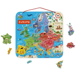 Janod Puzzle Carte d'Europe Magnétique Italien (bois)* Jeux Éducatifs Primaire|Jeux Éducatifs Science & Géographie