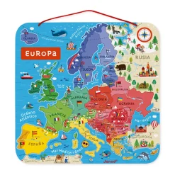 Janod Puzzle Carte d'Europe Magnétique Espagnol (bois)* Jeux Éducatifs Primaire|Jeux Éducatifs Science & Géographie