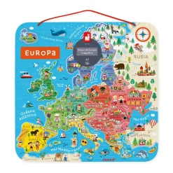 Janod Puzzle Carte d'Europe Magnétique Espagnol (bois)* Jeux Éducatifs Primaire|Jeux Éducatifs Science & Géographie