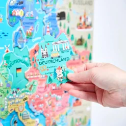 Janod Puzzle Carte d'Europe Magnétique Allemand (bois)* Jeux Éducatifs Primaire|Jeux Éducatifs Science & Géographie