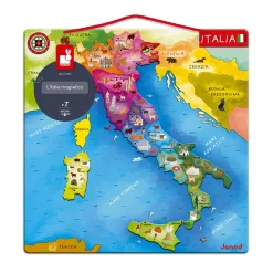 Janod Puzzle Carte d'Italie Magnétique 20 pièces* Jeux Éducatifs Primaire|Jeux Éducatifs Science & Géographie