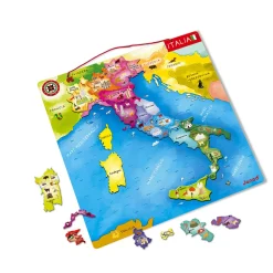 Janod Puzzle Carte d'Italie Magnétique 20 pièces* Jeux Éducatifs Primaire|Jeux Éducatifs Science & Géographie