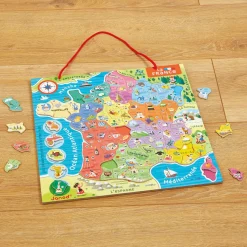 Janod Puzzle Carte France Magnétique 93 pièces* Jeux Éducatifs Primaire|Jeux Éducatifs Magnétiques