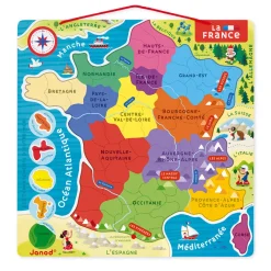 Janod Puzzle Carte France Magnétique 93 pièces* Jeux Éducatifs Primaire|Jeux Éducatifs Magnétiques