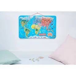 Janod Puzzle Carte Monde Magnétique 92 pièces Espagnol* Jeux Éducatifs Primaire|Jeux Éducatifs Science & Géographie