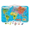 Janod Puzzle Carte Monde Magnétique 92 pièces Italien* Jeux Éducatifs Primaire|Jeux Éducatifs Science & Géographie