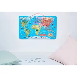 Janod Puzzle Carte Monde Magnétique 92 pièces Italien* Jeux Éducatifs Primaire|Jeux Éducatifs Science & Géographie