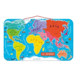 Janod Puzzle Carte Monde Magnétique 92 pièces Italien* Jeux Éducatifs Primaire|Jeux Éducatifs Science & Géographie