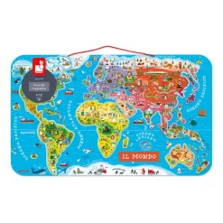 Janod Puzzle Carte Monde Magnétique 92 pièces Italien* Jeux Éducatifs Primaire|Jeux Éducatifs Science & Géographie