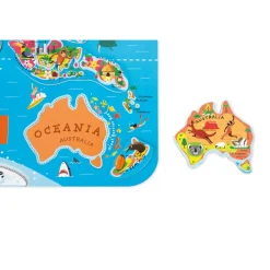 Janod Puzzle Carte Monde Magnétique 92 pièces Anglais* Jeux Éducatifs Primaire|Jeux Éducatifs Science & Géographie