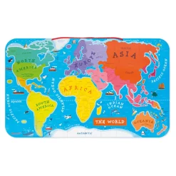 Janod Puzzle Carte Monde Magnétique 92 pièces Anglais* Jeux Éducatifs Primaire|Jeux Éducatifs Science & Géographie