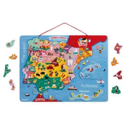 Janod Puzzle Carte Péninsule Ibérique Magnétique 60 pièces* Jeux Éducatifs Primaire|Jeux Éducatifs Science & Géographie