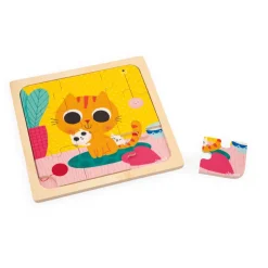 Janod Puzzle Chat Peanut* Puzzles En Bois Premier Âge|Puzzles En Bois Premier Âge