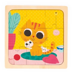 Janod Puzzle Chat Peanut* Puzzles En Bois Premier Âge|Puzzles En Bois Premier Âge