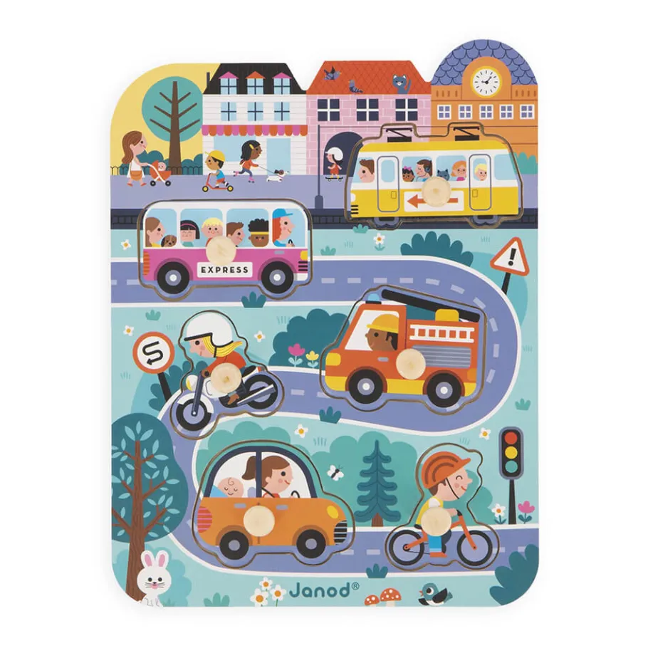 Janod Puzzle City 6 pièces* Puzzles En Bois Premier Âge|Puzzles En Bois Premier Âge