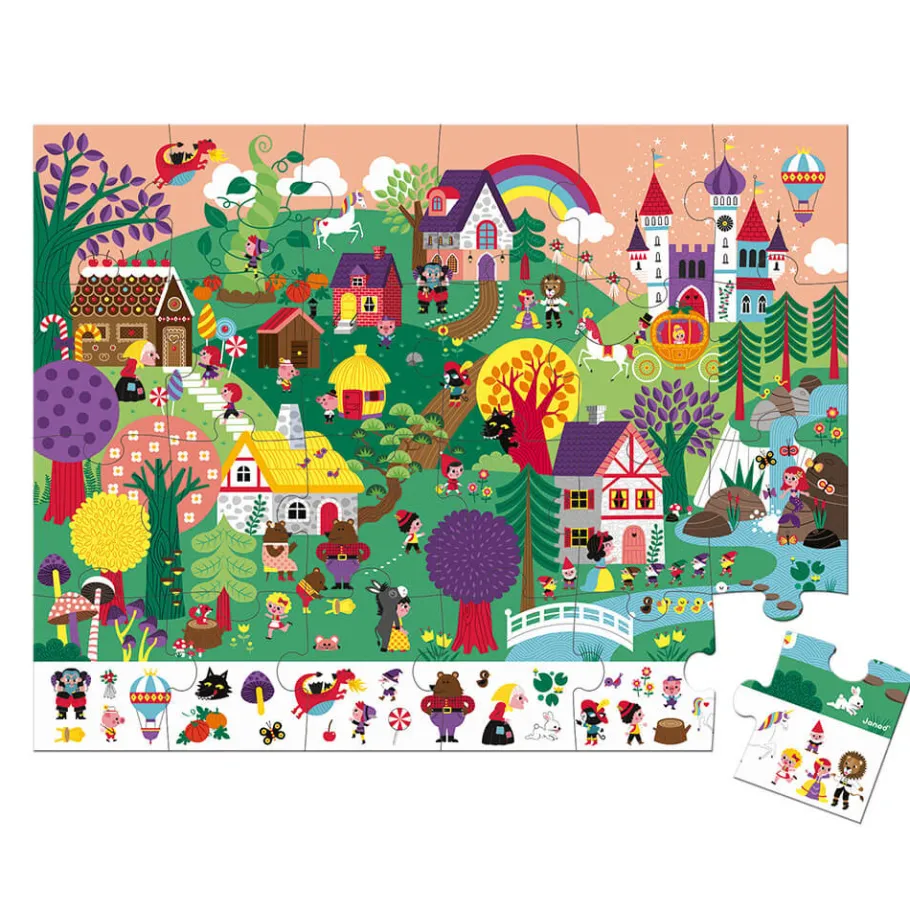 Janod Puzzle d'observation Les Contes 24 pièces* Puzzles Fabriqués En France|Puzzles Éducatifs