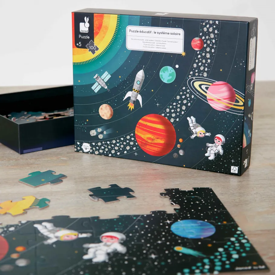 Janod Puzzle éducatif Système Solaire 100 pièces* Jeux Éducatifs Primaire|Jeux Éducatifs Science & Géographie